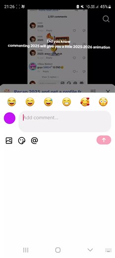 Commenting 2025 will give you a anamation. Try it #2025 #2026 #Newyear #fypppppppppppp