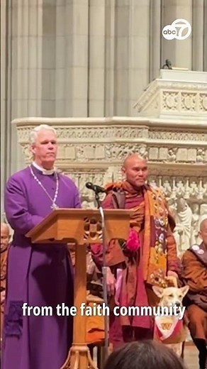 Peace Dog Aloka joins monks at Washington National Cathedral