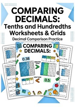 Comparing Decimals Tenths and Hundredths Worksheets Grids 4th Grade Place Value