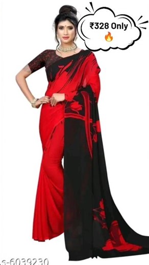 🌸 Title:Floral Printed Georgette Saree ₹328 #shorts