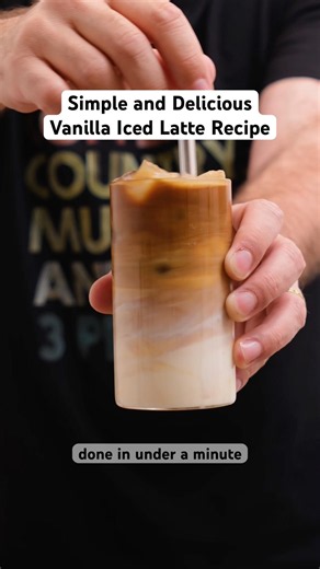 I Make This Vanilla Iced Latte Almost Every Day - Easy, Delicious & Under 1 minute #Vanillaicedlatte