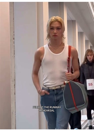 Felix Shines at the Stray Kids Runway Rehearsal