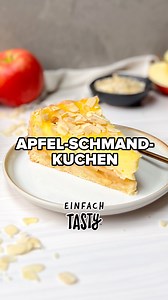 Knuspriger Mürbeteig mit einer süßen Apfel-Pudding-Schmand-Füllung – ein echter Kuchenklassiker aus Omas Kochbuch, der im Herbst nicht fehlen darf. 🍎 🥮 😋 👉 https://www.einfach-tasty.de/rezepte/genuss/klassisches-rezept-apfel-schmand-kuchen-oma-muerbeteig-mandeln-pudding-backen-zr-92498594.html | Einfach Tasty
