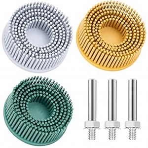 2 Inch Bristle Disc, 3 Pieces Bristle Disc Grade - 120# 80# 50# Grit Abrasive Coating Removal Disc for Metal with 1/4 Inch Shank Attachment