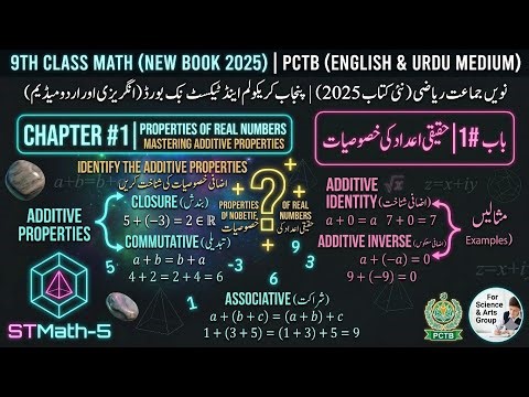 9Th Class Math New Book2025 Chapter#1 Additive Properties Of Real Number||PCTB (English&Urdu Medium)