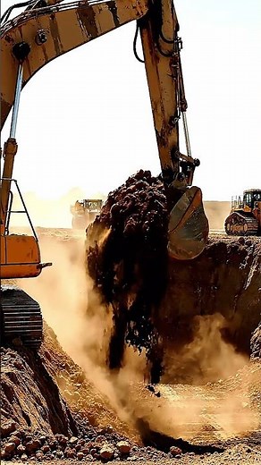 Massive Excavators at Work! 🚧 Heavy Equipment Earthmoving Action