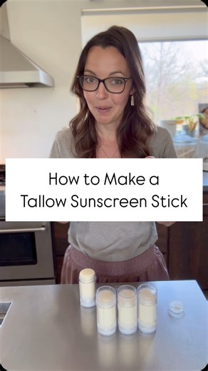 Some sunscreens might be causing more harm than a sunburn. Many conventional sunscreens contain ingredients like oxybenzone and avobenzone—linked to hormone disruption, skin irritation, and even cellular damage when exposed to sunlight 🤯 This simple, nontoxic sunscreen stick is made with simple ingredients like grass-fed beef tallow, beeswax, and non-nano zinc oxide—all safe, effective, and skin-friendly. Because protecting your skin shouldn’t mean compromising your health. 🙃 If you’d like to 