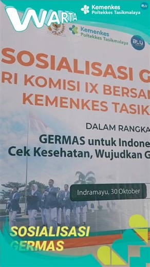 Poltekkes Kemenkes Tasikmalaya on Instagram: "Deskripsi Kegiatan Sosialisasi GERMAS Tahun 2025 Pada hari Rabu, 30 Oktober 2025, telah dilaksanakan kegiatan Sosialisasi Gerakan Masyarakat Hidup Sehat (GERMAS) hasil kerja sama antara Komisi IX DPR RI yang diwakili oleh Dr. Hj. Netty Prasetiyani, M.Si., dengan Politeknik Kesehatan Kemenkes Tasikmalaya. Kegiatan ini berlangsung di Aula Kampus Universitas Wiralodra, Indramayu, dan dihadiri oleh berbagai unsur penting dari bidang kesehatan dan pendidi