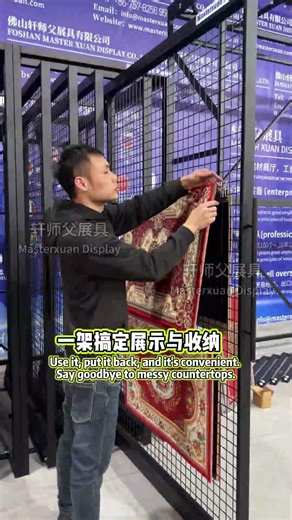 Pull out grid display rack for hanging paintings, manufactured by Masterxuan Display Factory