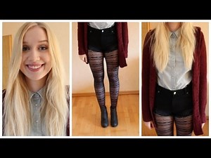 OUTFIT gemusterte Strumpfhose und High Waist Shorts