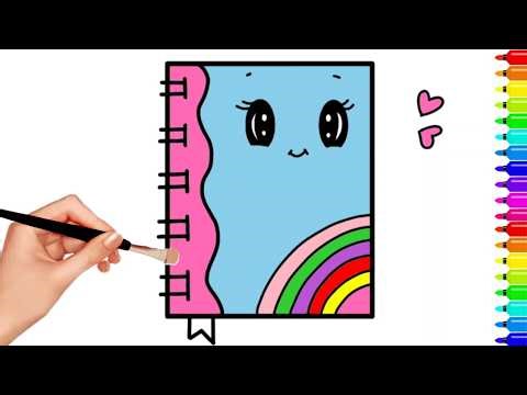 How To Draw A Cute Notebook Easy Drawing For Kids & Toddlers ║Step By Step ║ Drawing