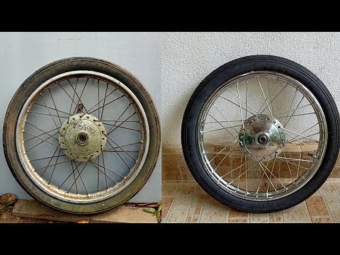 Motorbike Front wheel hub Restoration and polishing | How to Spoke a Motorbike Wheel