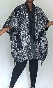 African Tie Dye Drawstrings Kimono | Ankara Kimono - Etsy
