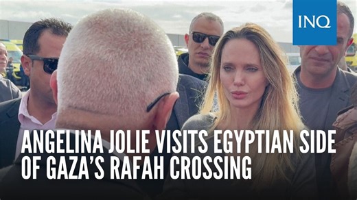 US actress Angelina Jolie visits Egypt's Rafah crossing on the border with the Gaza Strip. READ: https://globalnation.inquirer.net/304022/angelina-jolie-visits-egyptian-side-of-gazas-rafah-crossing | INQUIRER.net