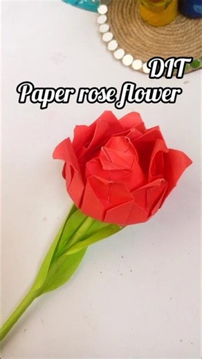 Beautiful Paper Rose Flower Making | Easy DIY Rose Tutorial