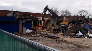 A quick update on the demolition of the old B&M/Dunelm site. Work began on the exterior of the building on Thursday. | Boston Standard