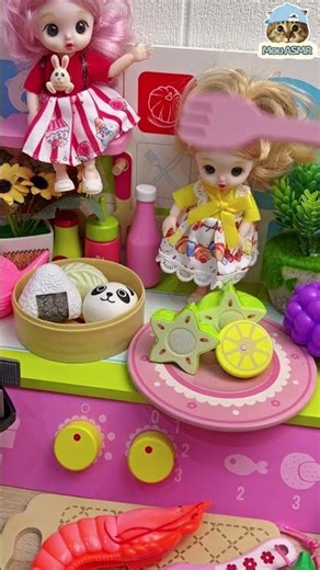 ASMR Hello Kitty Kitchen play set mini oven dimsum #asmrroleplay #asmrsounds