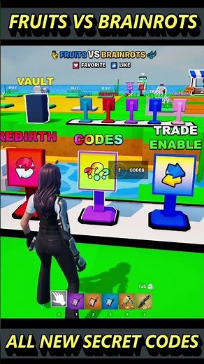 FRUITS VS BRAINROTS ALL NEW SECRET CODES -NEW SECRET BRAINROTS -FORNITE CREATIVE