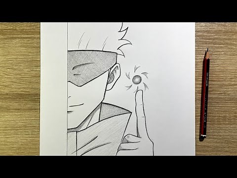 Draw Gojo Half Face Step-by-Step | Easy Blindfold Anime Tutorial
