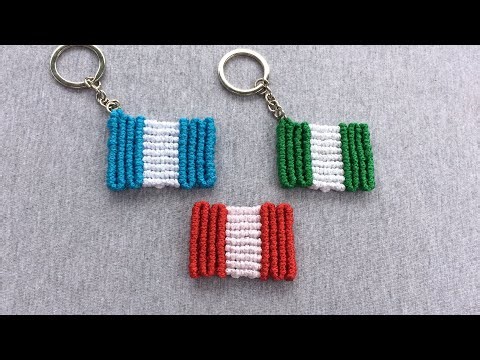 🇬🇹 🇵🇪 🇳🇬 Bandera Llaverito Macramé / Adorno imantado