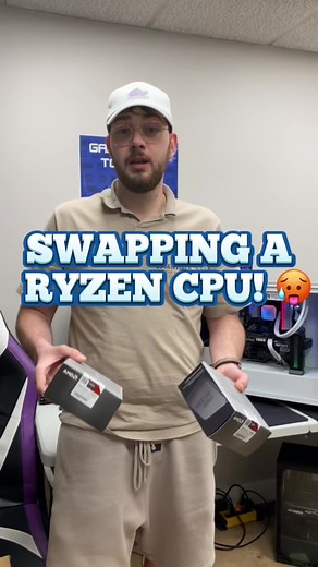 SWAPPING A RYZEN CPU! 🥵 #swap #swapping #ryzen #ryzencpu #amdryzen #techupgrade #techtips #techvideo #pcrepair #gamingpc #pcgaming