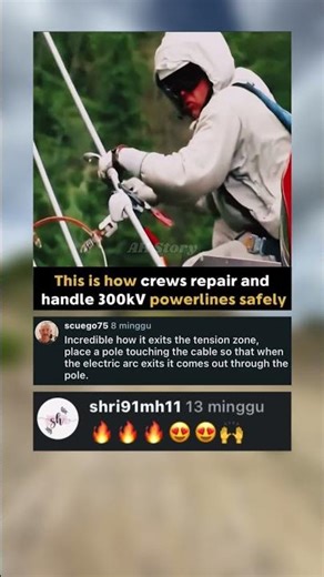 This is how crwes repair and handle 300kV powerlines safely #shorts