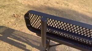 48" Metal Park Benches for Outside - Blue Outdoor Benches Heavy Duty Garden Weatherproof Bench with Backrest, Buddy Bench for Schools,Commercial Benches for Shopping Mall, Store, Yard, Patio