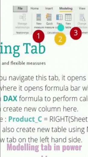 Modeling tab in powerbi