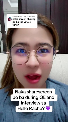 Naka sharescreen during QE and interview sa Hello Rache 💜