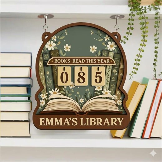 Personalized Books Read Tracker Sign, Custom Library Decor, Daisy Floral Design, Book Counter for Book Lovers, Unique Gift for Reader - Etsy