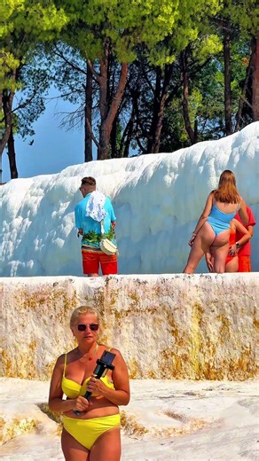 ✨Exciting White Lands Pamukkale - Miracle Of Nature🪄💦 #pamukkale #cleopatra