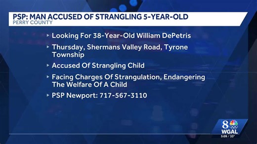 State police in Perry County search for man accused of strangling child