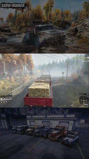 #535 Snow Runner Dangerous Water Crossing With Long Loaded Truck On The Way To Broken Bridge #shorts