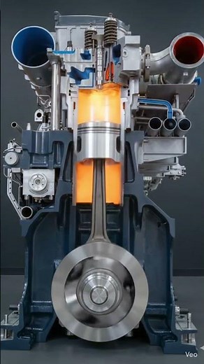 How a Car Engine Works | 4-Stroke Internal Combustion Engine Animation #3danimation #mechanic #ai