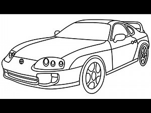 How to Draw TOYOTA SUPRA MK4 / easy step by step