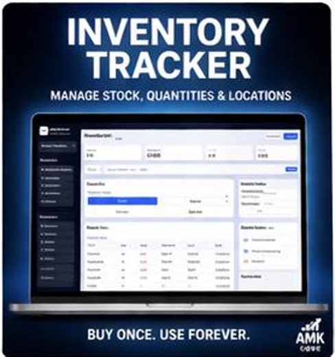 Basic Inventory Tracker System | Stock Management Dashboard (digital Download) - Etsy