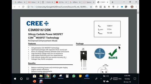 SiC MOSFET datasheet and comparison to IGBT