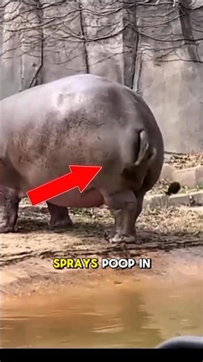 Hippo’s Deadly Poop Attack🤮#hippo #shorts #animals