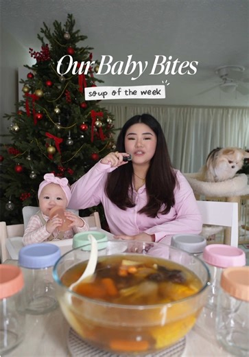 9MW3 Soup of the Week: Pork Rib Soup 🐷 Prepped a full week of nourishing soup for baby Laken to enjoy daily. I don’t always have time to cook every day, so this is my go-to for busy or lazy mamas who still want the best for their little ones. Benefits: • Rich in calcium & phosphorus to support strong bones and teeth • Natural collagen to help growing joints and skin • Easy to digest and gentle on baby’s tummy • Hydrating and more nutritious than plain water #9months