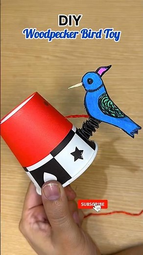 Easy DIY Woodpecker Bird Toy| School Project #shorts