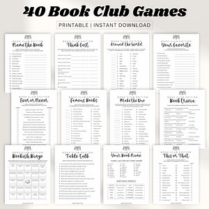 Book Club Games Bundle: 40 Printable Activities, Discussion Starters (PDF Download) - Etsy