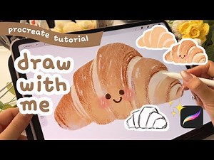How I Draw Textured Food in Procreate | Cute Croissant Illustration Tutorial