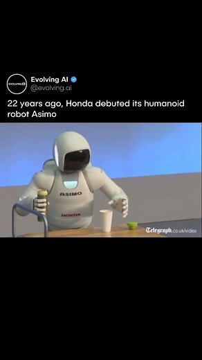 Evolving AI on Instagram: "👀 A research group from Honda had focused on understanding and studying bipedal locomotion. With innovative technologies like walk stabilization control and gait generation, Asimo mastered navigating uneven terrain with both grace and stability, even while running. Asimo also integrated physical capabilities and sensors, allowing it to push carts, carry trays, and pour drinks with ease. As a result, it could recognize voices and images, enabling smooth interactions wi