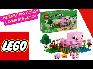 LEGO Minecraft The Baby Pig House Built In Real Time. So Many Pink Bricks In One Place! Set #21268.