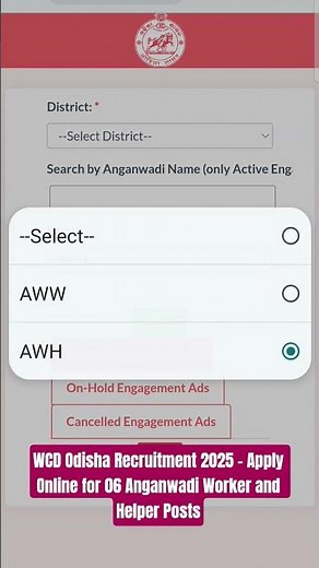WCD Odisha Recruitment 2025 - Apply Online for 06 Anganwadi Worker and Helper Posts#wcd #anganwadi