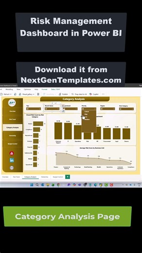 Risk Management Dashboard in Power BI Short Video #powerbi