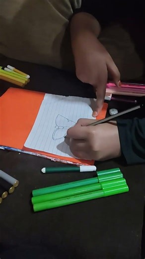 # Easy method to draw a butterfly #Youtube shorts # Adnan art gallery #