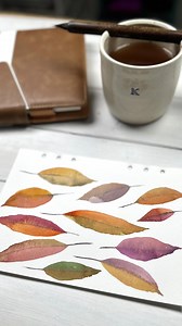 39K views · 1.5K reactions | Painting autumn leaves in warm watercolor tones. ✨My favorite kind of therapy. I'm trying out some new paper from a watercolor journal I got from @lightwish_official and the full review is now on my YouTube channel! Click on the link in my bio. #watercolor #artsupplies #fallleaves #artjournal | Karen Elaine | Facebook