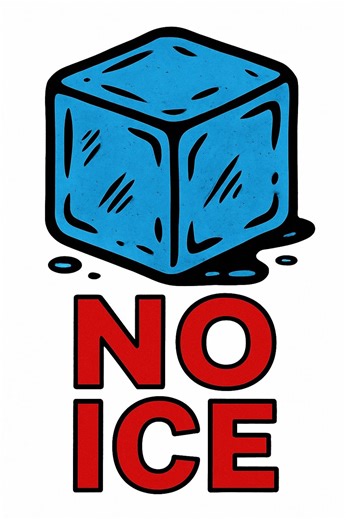 NO ICE Protest Sign: Melting Ice Cube Graphic - Activism & Resistance - Etsy