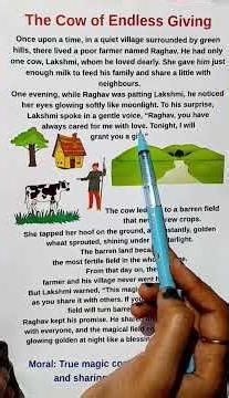 The Cow Of Endless Giving Moral Story | English Reading with Hindi Translation |